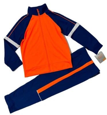 Jumping Beans Boys Size 5 Tricot Track Suit Outfit Jacket Pants Blue Orange NWT - Image 1 of 4