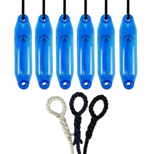 6 x HURRICANE Aurora Bootsfender: Blau PM01 - FREE SPLICED END 10MM SEIL - Bild 1 von 2