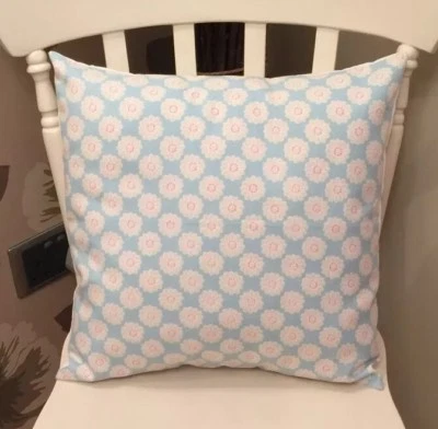 Clarke and Clarke Daisy Flower Aqua Blue Shabby Chic 16"  Cushion Cover - Image 1 of 3
