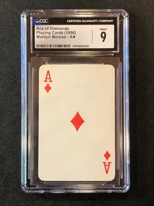 Marilyn Monroe 1956 NMMM Ace of Diamonds CGC 9 MINT VINTAGE RARE Playing Card - Picture 1 of 2