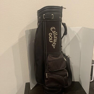 Callaway Golf Big Bertha Hawk Eye Golf Cart Bag Vintage 6 Way Black,Rain Cover - Image 1 of 4