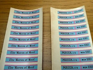Matchbox 5 London Bus (20 PAIRS OF BARON of BEEF DECALS X/RARE & GENUINE) - Picture 1 of 6