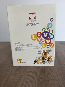 LOVERAMICS MATCHBOX Set of 2 Espresso Cups & Saucers Playtime Cats & Kittens - Picture 1 of 6
