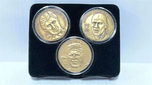 MICHAEL JORDAN GRETZKY ELWAY ÚLTIMAS ESTRELLAS DEL MILENIO HIGHLAND MONEDAS TRIPLES COMO NUEVAS - Imagen 1 de 3