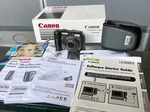 Canon PowerShot A590 8MP Digital Camera W/Media, Manuals, CD's, Canon Box & Case - Picture 1 of 20