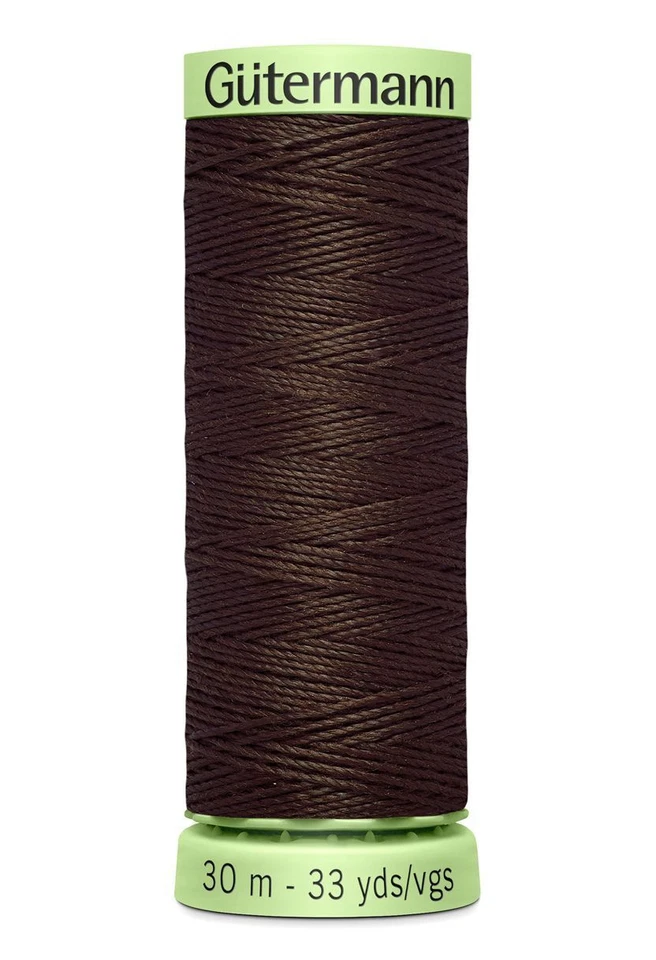 Gutermann Top Stitch Thread #696 BLACK BROWN 30m Spool High Lustre, Bold Sewing - Image 1 of 1