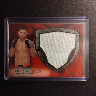 #8/8 Chris Weidman Ruby Red Mat Relic Card UFC 162 2014 Topps UFC Bloodlines - Image 1 of 3