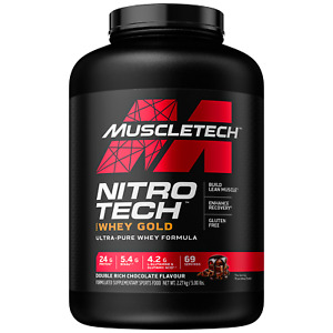 MUSCLETECH Nitro Tech, 100% Whey Gold  5 lb (2.27 kg)  69 Serves  3 Flavours