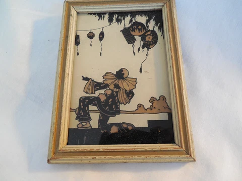 Vintage reverse painting silhouette clown Cover