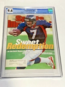 CGC 9.4 SPORTS ILLUSTRATED #V88 #4 JOHN ELWAY SUPER BOWL XXXII VICTORY COVER WOW - Picture 1 of 2