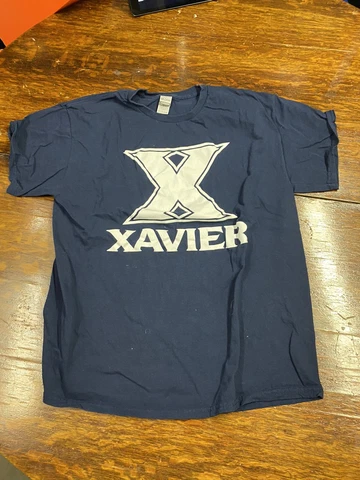 Xavier University Musketeers Basketball Short Sleeve T-Shirt Mens Size L Blue Cover