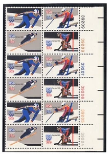 Scott #1798Ac Winter Olympics Plate Block of 12 Stamps - MNH LR in mount - Picture 1 of 2