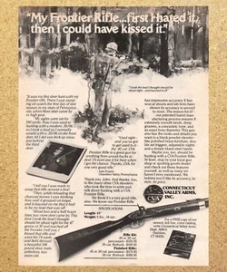 Connecticut Valley Arms CVA Fucile da caccia - Poster pubblicitario stampa rivista 1980 - Foto 1 di 3
