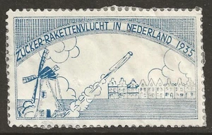 1935 HOLLAND rocket mail stamp - Zucker signed - EZ 5A1 - Picture 1 of 2