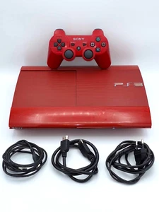 Sony Playstation 3 Super Slim Spielkonsole Rot PS3 CECH-4004C 500GB + Zubehör - Bild 1 von 11