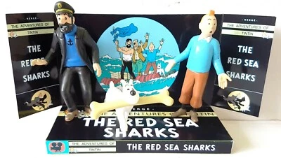 Conjunto de bonecos de ação em quadrinhos TINTINT no diorama THE RED SEA SHARKS exibição personalizada - Imagem 1 de 4
