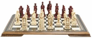 SAC American Revolutionary War Chess Set Ivory&Red With Wooden Board UK made. - Picture 1 of 10