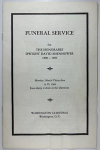 SELTENES Beerdigungsprogramm für Dwight D. Eisenhower in der Washingtoner Kathedrale 1969 - Bild 1 von 4