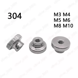 304 Dadi pollice annoiati in acciaio inox DIN466 con collare M3 M4 M5 M6 M8 M10 - Foto 1 di 6
