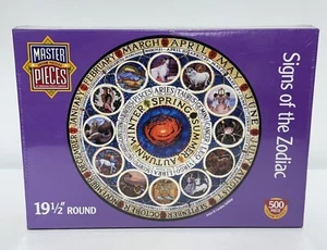 MasterPieces Signs of the Zodiac Round Jigsaw Puzzle 500 Pieces 19.5” - Picture 1 of 7