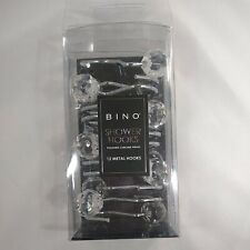 Shower Hooks Crystal Like Plastic & Chrome NIB 12 Bino