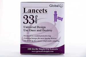 Easy Glide 33 Gauge Lancets - Choose Your Quantity - Picture 1 of 2