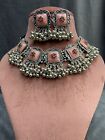 Antique Bollywood Fashion jewelry goldplated Necklace with earring