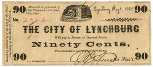 1862 City of Lynchburg VA 90cents (L4217) - Picture 1 of 2