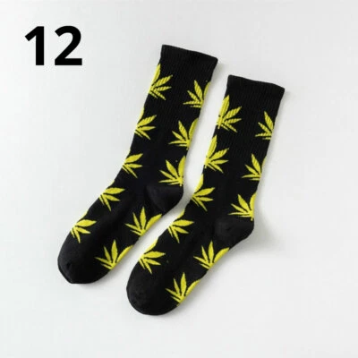 НОСКИ С ЛИСТЬЯМИ МАРИХУАНЫ 44 цвета средний размер экипаж 420 горшок сорняки хлопок эластичные НОВЫЕ - Изображение 1 из 4