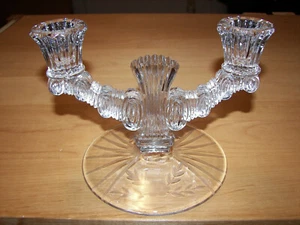 Vintage Crystal Glass Candelabra Candle Holder Unusual Swirly design - Picture 1 of 11