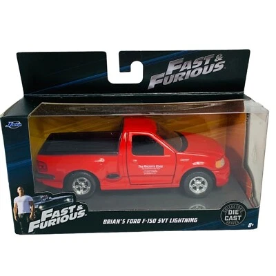 Fast Furious Die Cast Brians Ford F150 SVT Lightning Red Pickup Truck Jada NEW - Image 1 of 4
