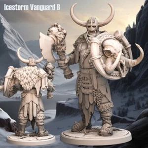Icestorm Vanguard B - Frost Tribe - D&D or Wargaming Miniature 32mm - Picture 1 of 1