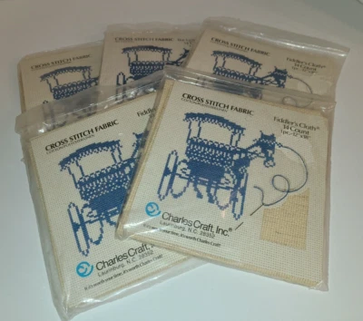 Lot of 5 Charles Craft Cross Stitch Fabric Fiddler's Cloth Aida 14 count 12"x18" - Image 1 of 4