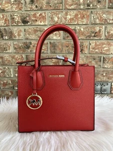 Michael Kors Mercer Messenger Women's Crossbody, Medium - 35S1GM9M2L (Red Flame) - Picture 1 of 8