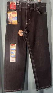 New with Tags Wrangler Boys Athletic 4-Way Flex Blue Jeans 7 Regular Adjustable - Picture 1 of 5