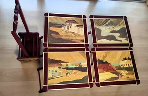 Juego 4 Mesas Auxiliares Escenas en Relieve- Arte Folclórico Colombiano 1995 - Imagen 1 de 4
