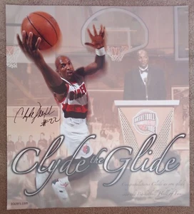 CLYDE DREXLER Hall of Fame Tribute POSTER 2004 Handout Portland Trailblazers - Picture 1 of 1