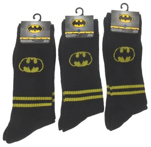 Centric Batman Socks Mens Black Size 6-12 Set 3 Pairs Super Hero Unisex Gift Lot - Picture 1 of 2