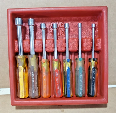 MAC Tools 7 Pc x 1/4”-1/2” Color Coded Handles Socket Nut Driver Set in Holder - Image 1 of 2