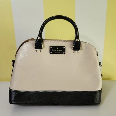 Nuevo con etiquetas Cartera Cartera Kate Spade Wellesley Rachelle Cuero Negro Marfil  Foto 1 de 4