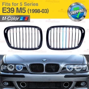PKW Frontgrill Kühlergrill für BMW 5er E39 M5 1995-03 GLÄNZEND SCHWARZ M-FARBEN - Picture 1 of 10