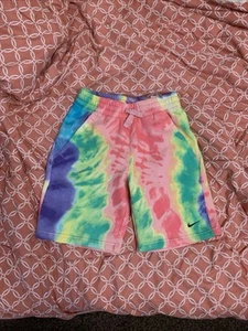 Nike Boys' Sportswear Club Tie Dye Fleece Shorts DV0063-658 Arctic Punch SZ M - Picture 1 of 4