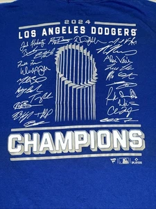 MLB LA Dodgers 2024 World Series Champions Fanatics Men’s XL Blue Roster T-Shirt - Picture 1 of 3