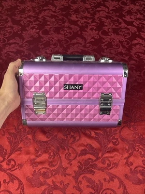 SHANY Fantasy Collection Makeup Artists Cosmetics Train Case SILVER PINK PURPLE - Image 1 of 4