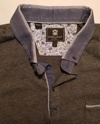 Polo Steel & Jelly London Gris Manga Corta Talla Grande Foto 1 de 4