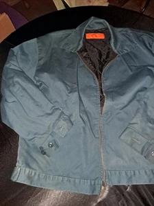 Soft Collar Insulated Jacket Solid Team Used Ribbed Red Kap Work Uniform Coat  - Picture 1 of 7