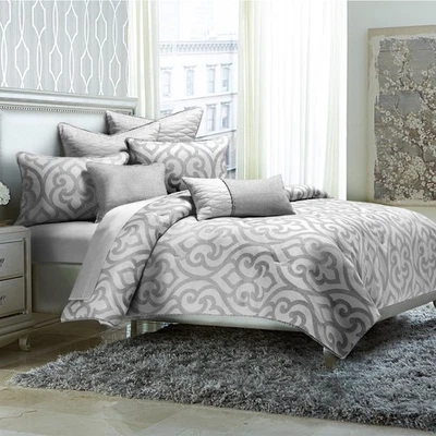 AICO Furniture - Canterbury 8 Piece King Comforter Set"Silver - Image 1 of 4