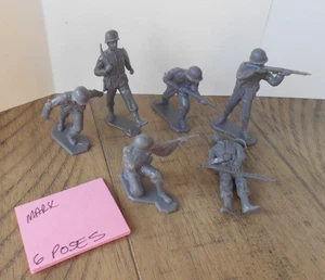 Vintage Marx Battleground Playset WWII German Soldiers NOS Lot of 6 Great Poses - Bild 1 von 5