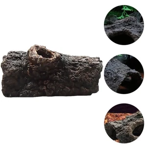 1Pc Aquarium Decoration Resin Simulation Tree Bark Hiding Cave for Fish Reptile - Picture 1 of 12