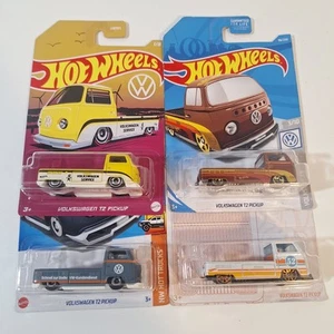 Hot Wheels Volkswagen T2 Pickup 4 Cars Cards Are Not Perfect - Picture 1 of 14
